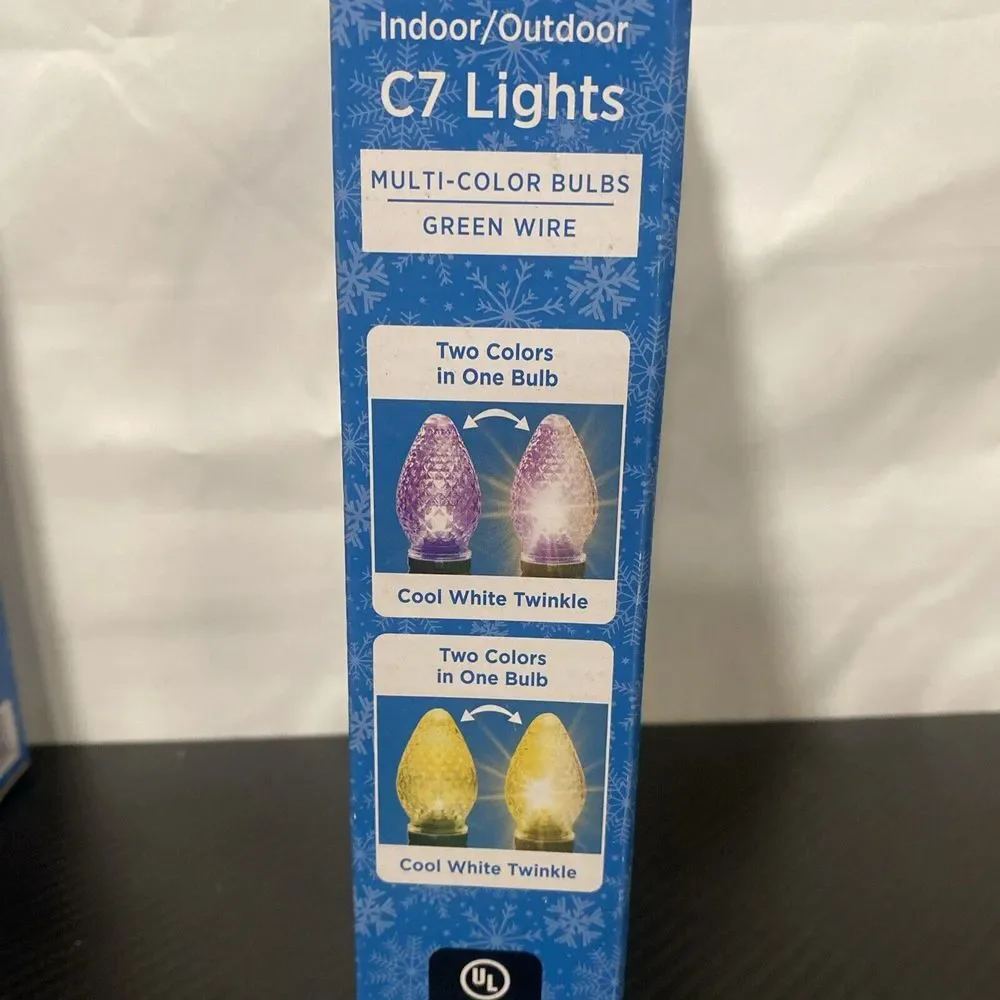 25 LED Christmas Light Set C7 Indoor‎ Outdoor Home Holiday Party String Lights